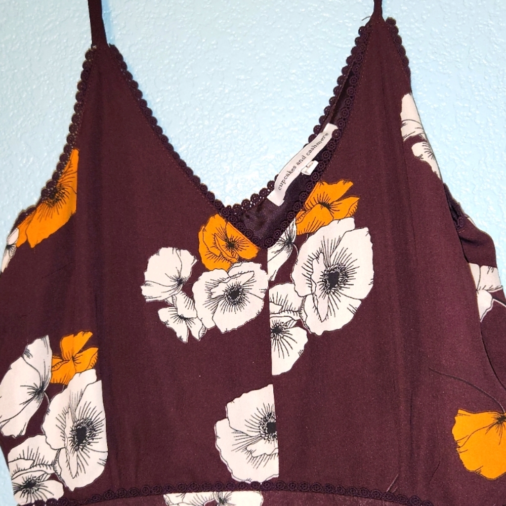 Cupcakes & Cashmere Brown and Orange Sleeveless Jumpsuit